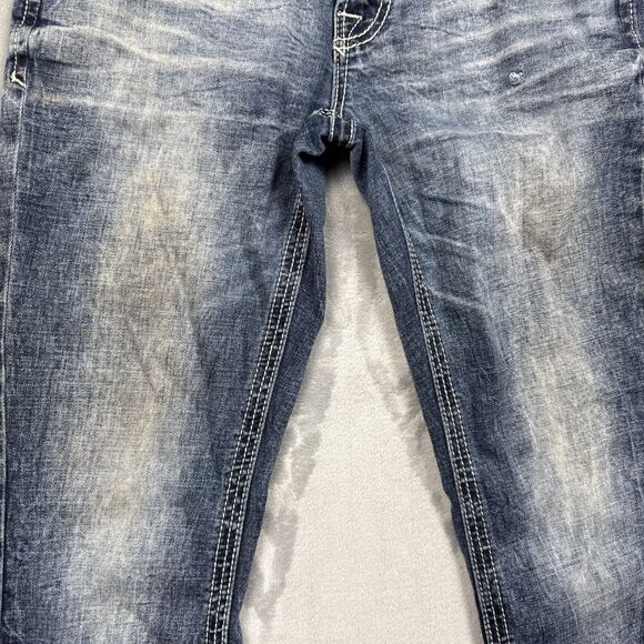 Salvage Havoc Jeans Men’s 30x33 Slim Straight Distressed Blue Denim - Picture 2 of 11